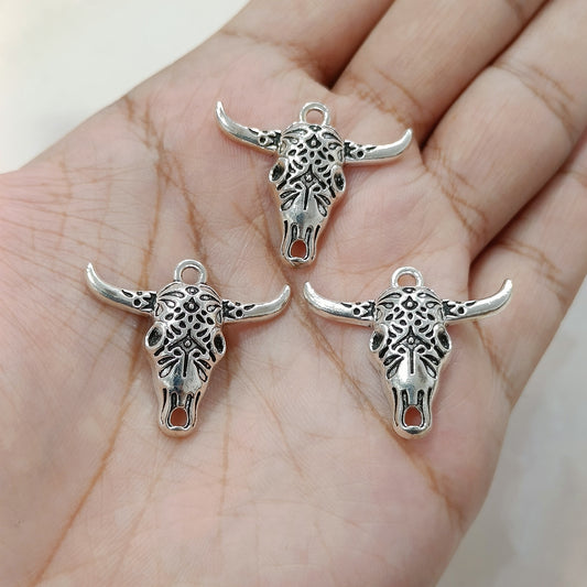 Oxo-Silver Raging Bull Metal Charms