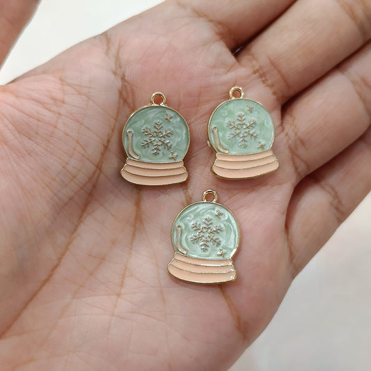 Aesthetic Snowglobe Metal Charms