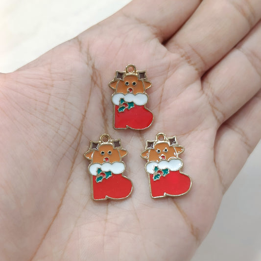 Reindeer Sock Metal Charms