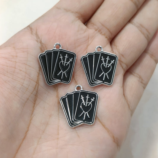 Gothic Black Tarot Card Metal Charms