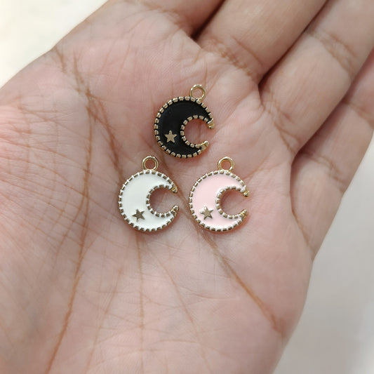 Cute Mini Moon Metal Charms