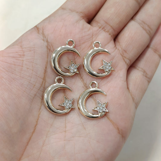 Luxury Light Golden Moon & Star Charms