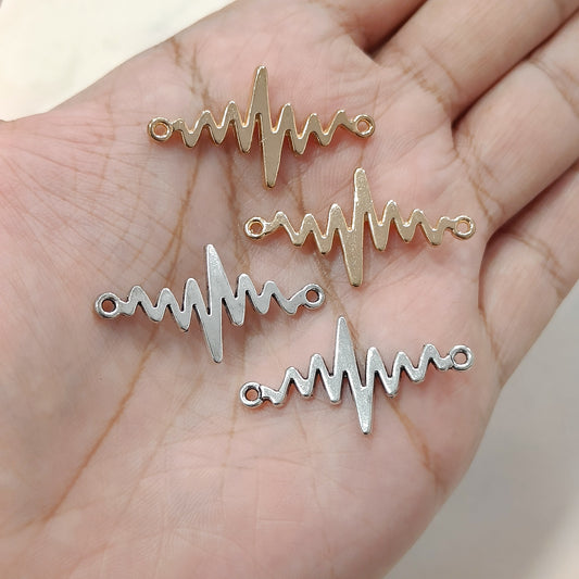 Heartbeat Connector Metal Charms