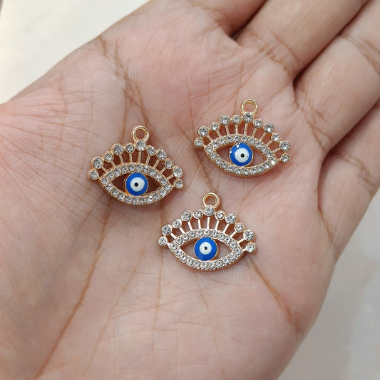 Luxury Studded Eyelash Evil Eye Charms
