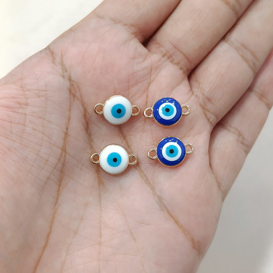 Mini Evil Eye Connector Metal Charms