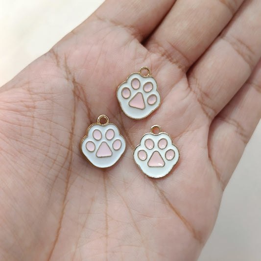 Baby Pink Mini Paw Metal Charms