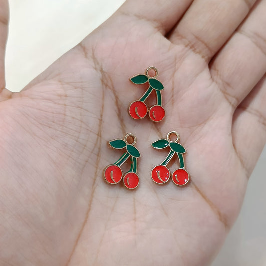 Mini Cherry Metal Charms