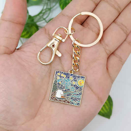Van Gogh Painting Aesthetic Bag Charm Keychains