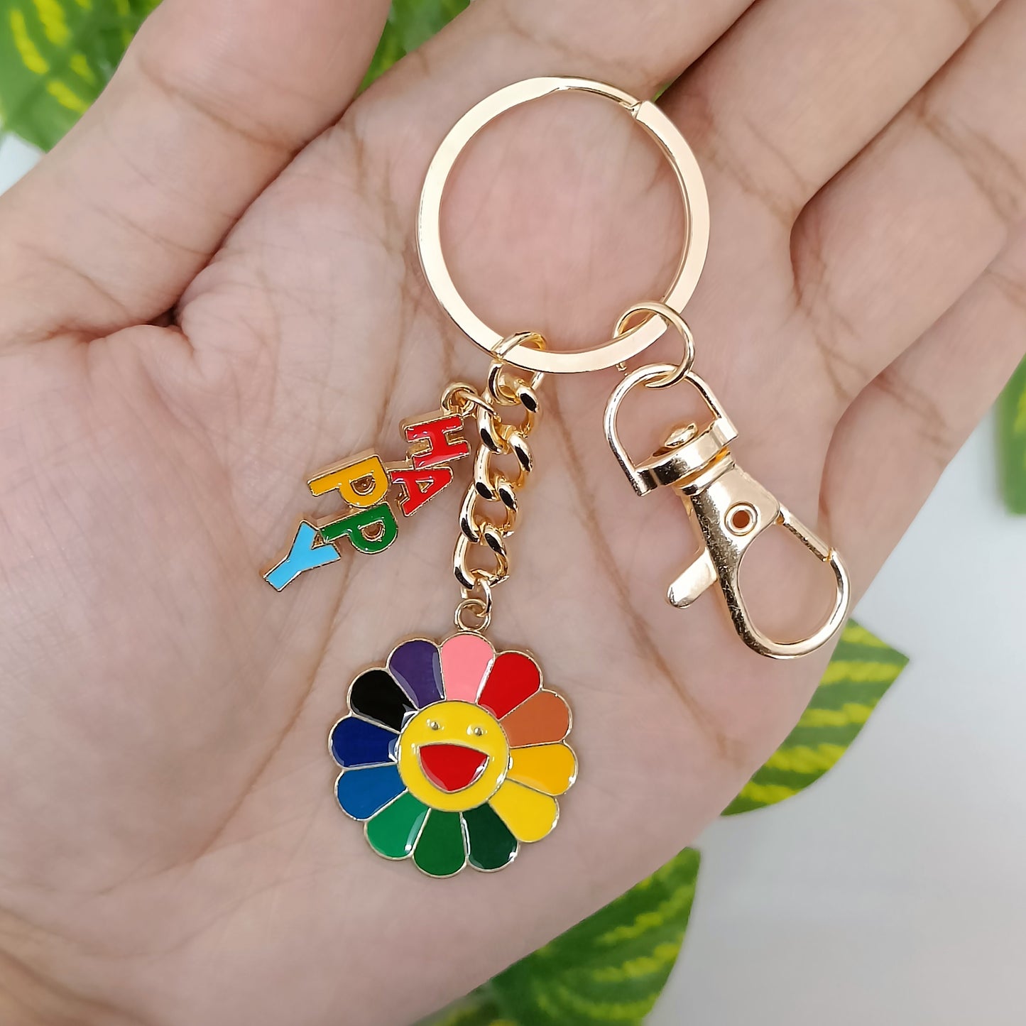 Murakami Smiley Flower & HAPPY Bag Charm Keychain