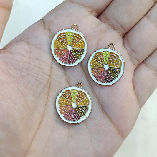 Citrus Orange Metal Charms
