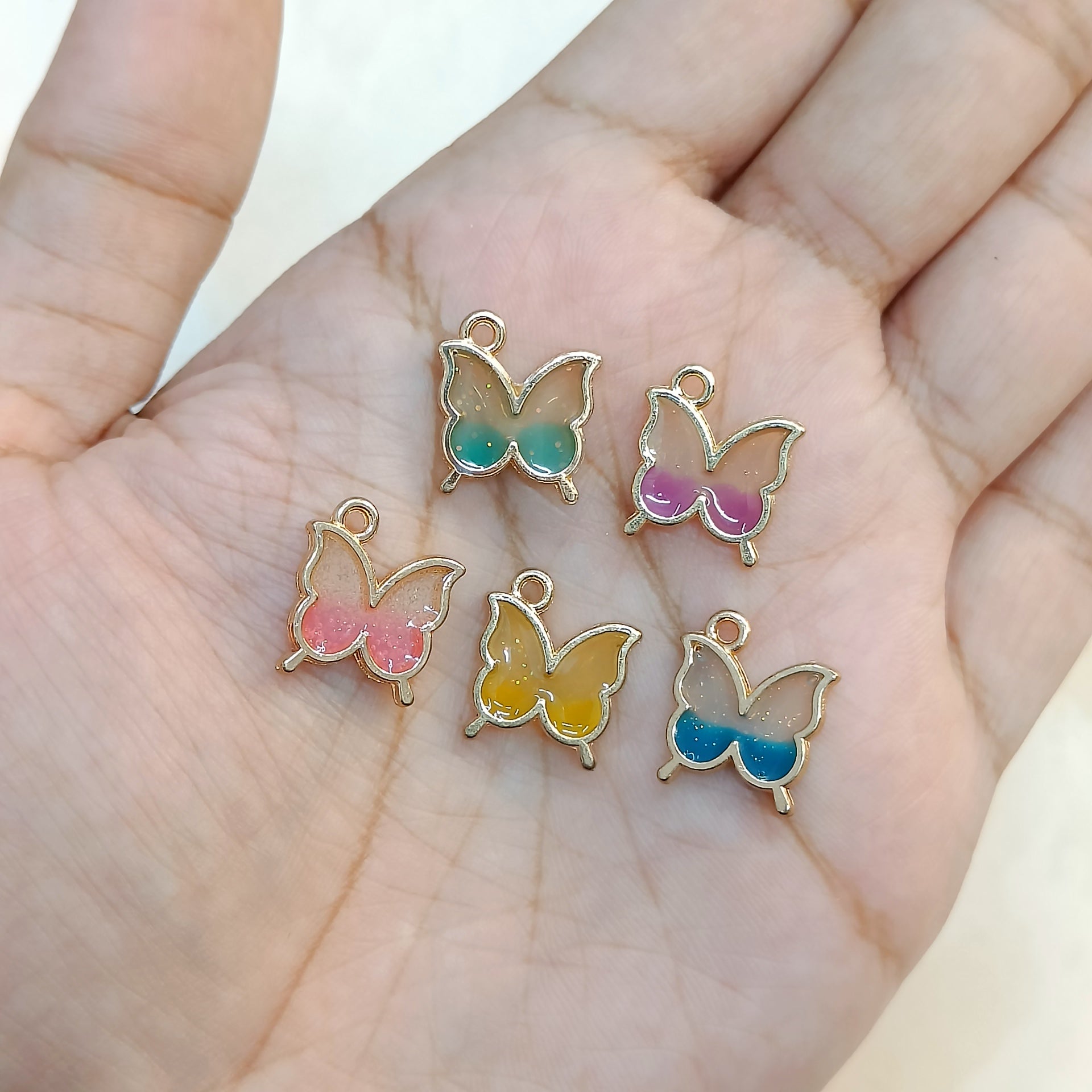 Glitter Mini Butterfly Resin Charms – Pradhan Accessories