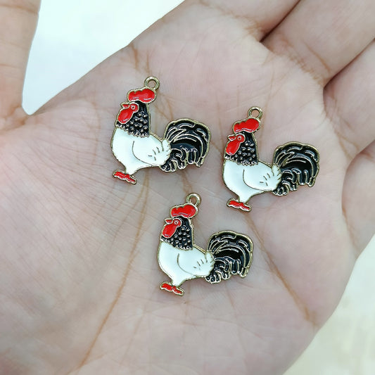 Rooster Farm Animal Metal Charms
