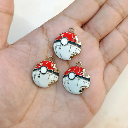 Scratched Pokeball Metal Charms