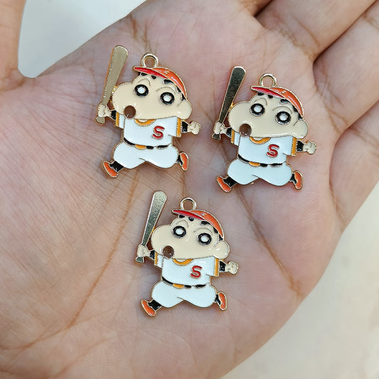 Baseball Shinchan Metal Charms