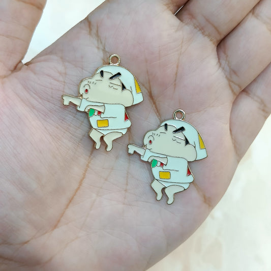 White Pyjama Sleepy Shinchan Metal Charms