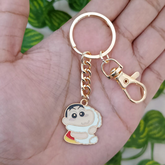 Shinchan & Shiro Reversible Bag Charm Keychain