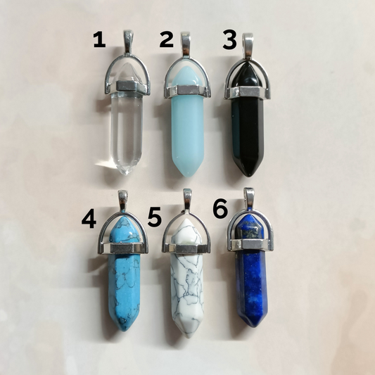 Pencil Crystal Pendant Charms (6 Colours)