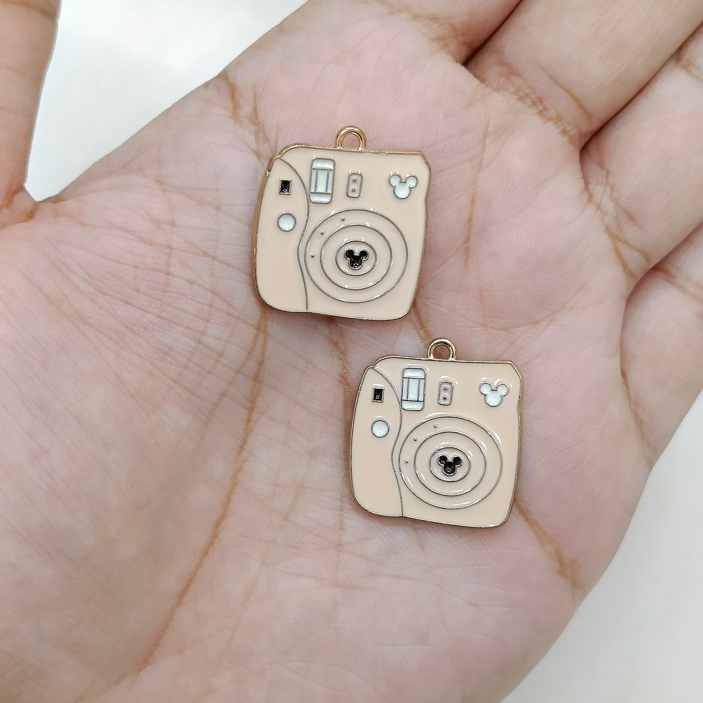 Peach Big Camera Metal Charms