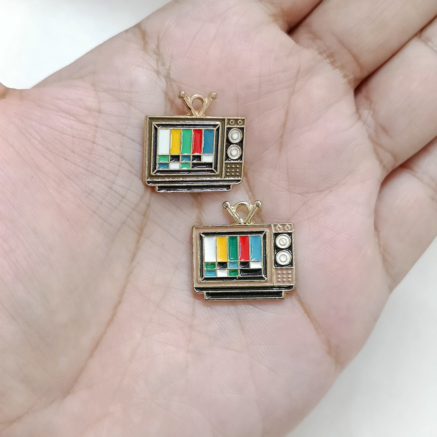 Vintage TV Metal Charms