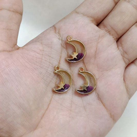 Glitter Mini Moon-Star Resin Charms