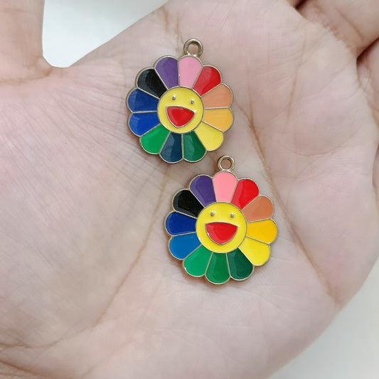 Murakami Smiley Flower Metal Charms