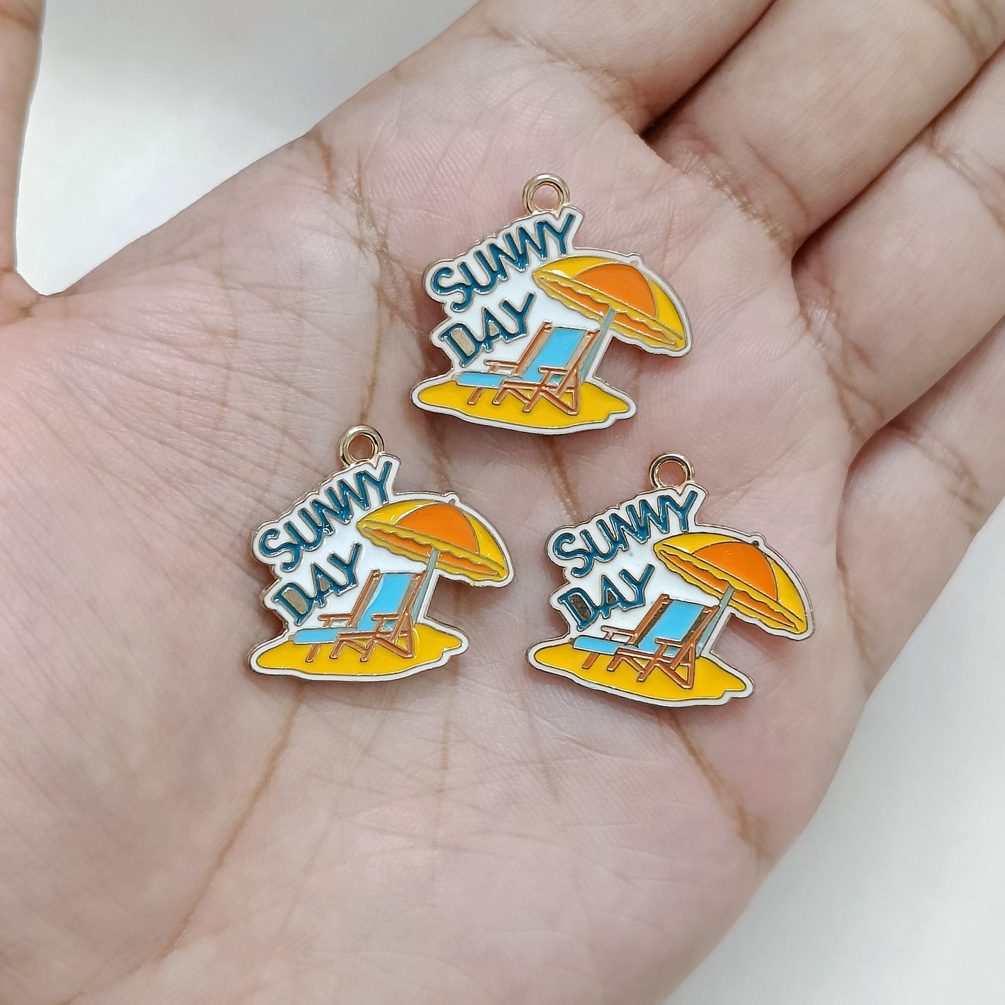 Sunny Beach Day Travel Metal Charms