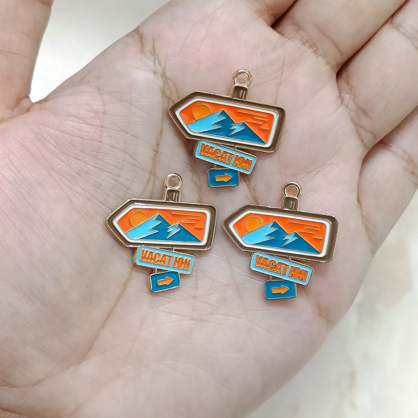 Scenic Direction Sign Travel Metal Charms