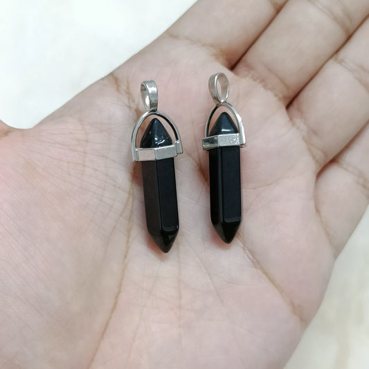 Black Pencil Crystal Pendant Charms