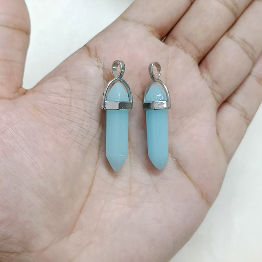 Sky Blue Pencil Crystal Pendant Charms