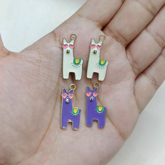 Happy Llama Aesthetic Metal Charms