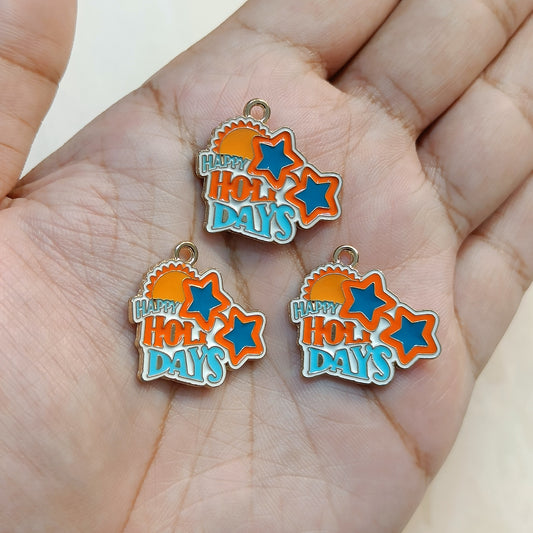 Happy Holidays Scenic Travel Metal Charms