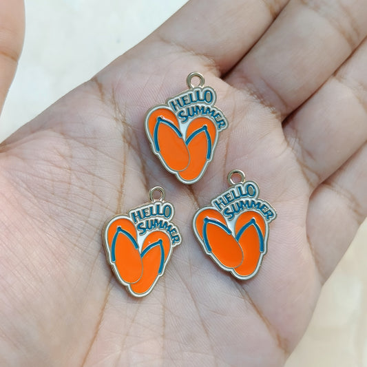 Hello Summer Slippers Travel Metal Charms
