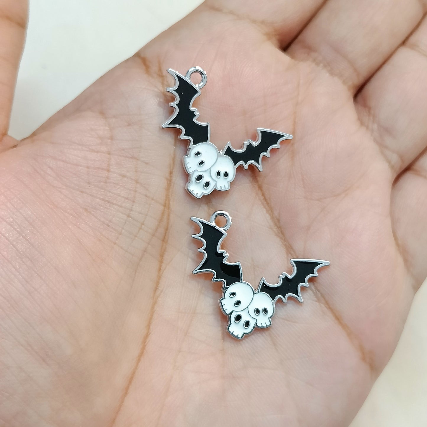 Skull & Bats Silver Gothic Metal Charms