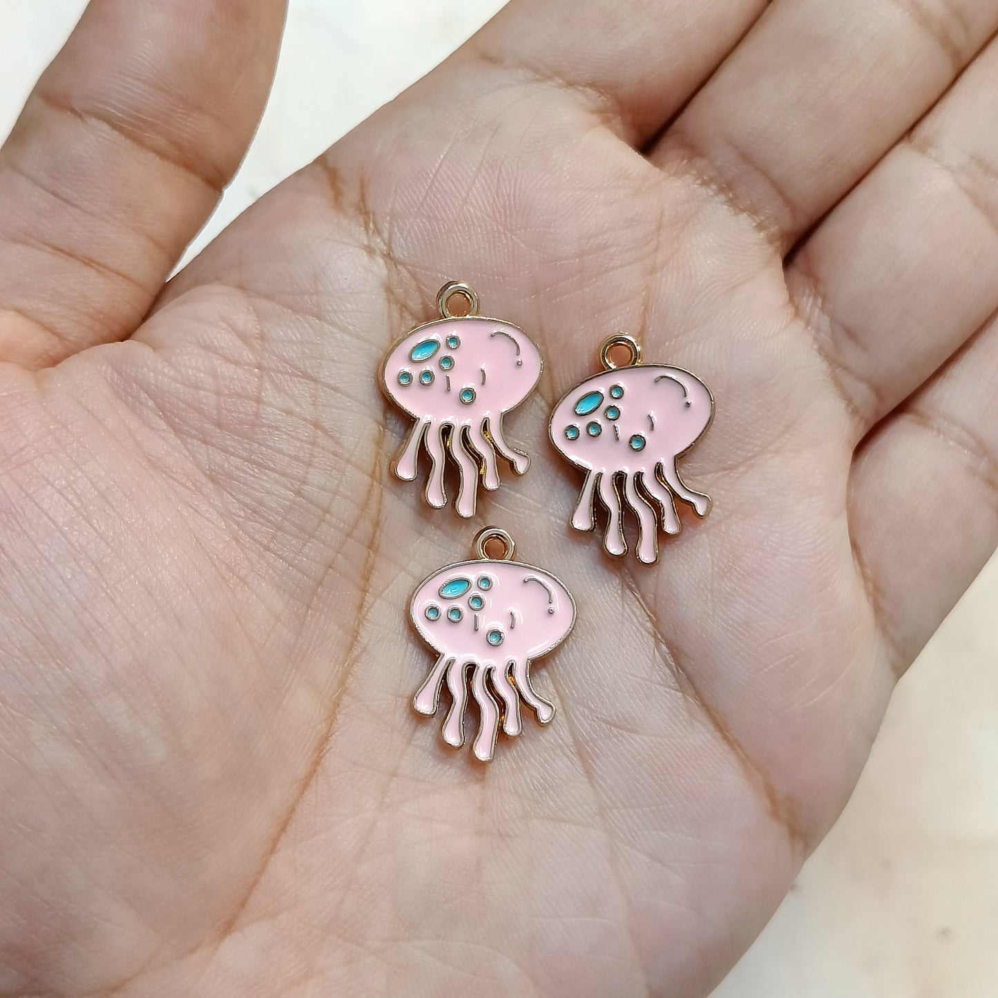 Cute Pink Jellyfish Metal Charms
