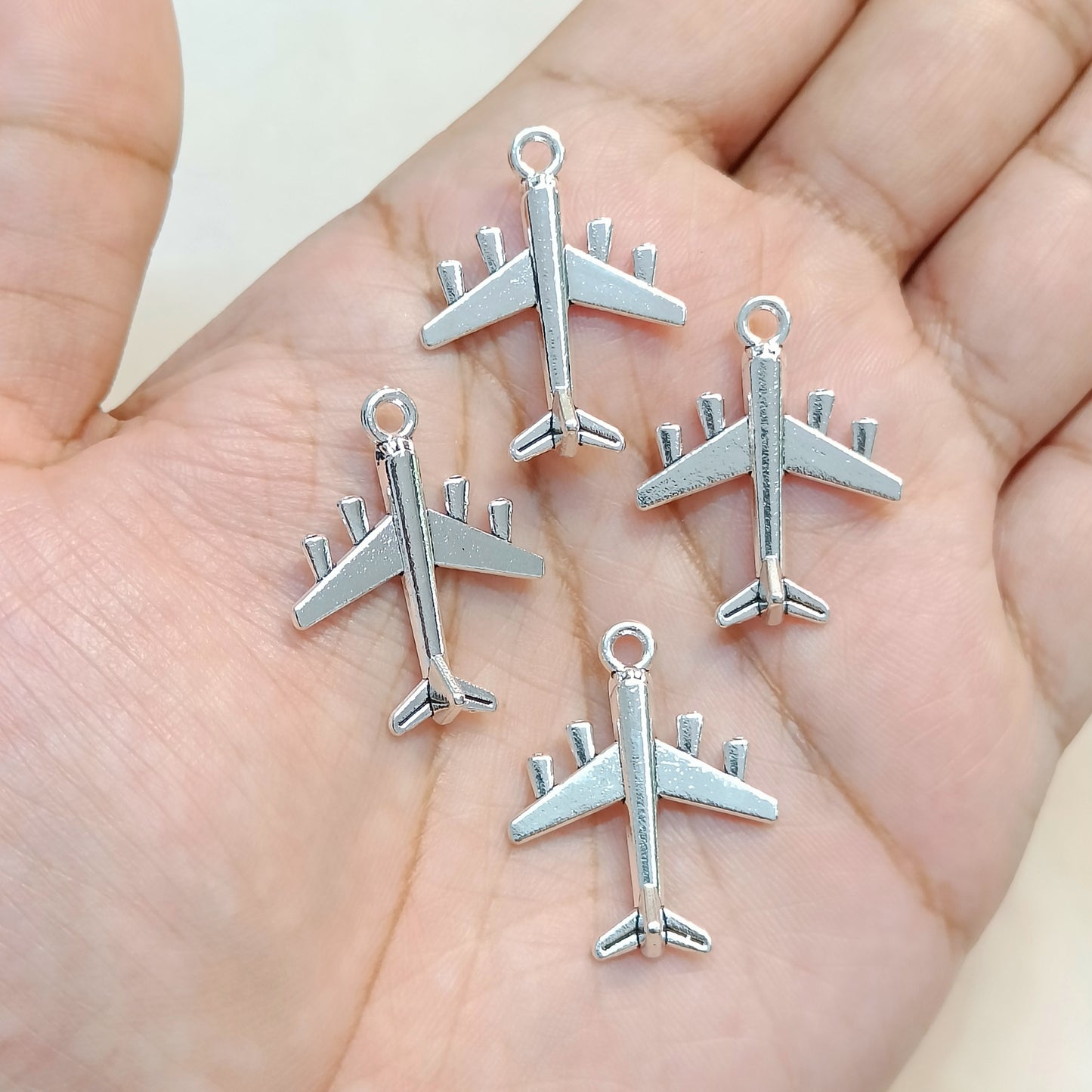 Oxo-Silver Jumbojet Airplane Travel Metal Charms