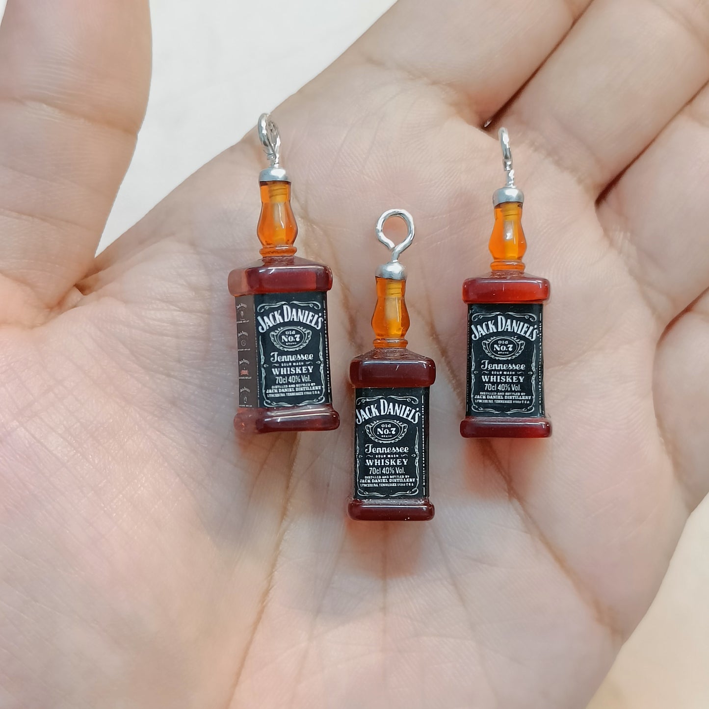 Jack Daniels (JD) Whiskey Bottle Miniature Resin Charms