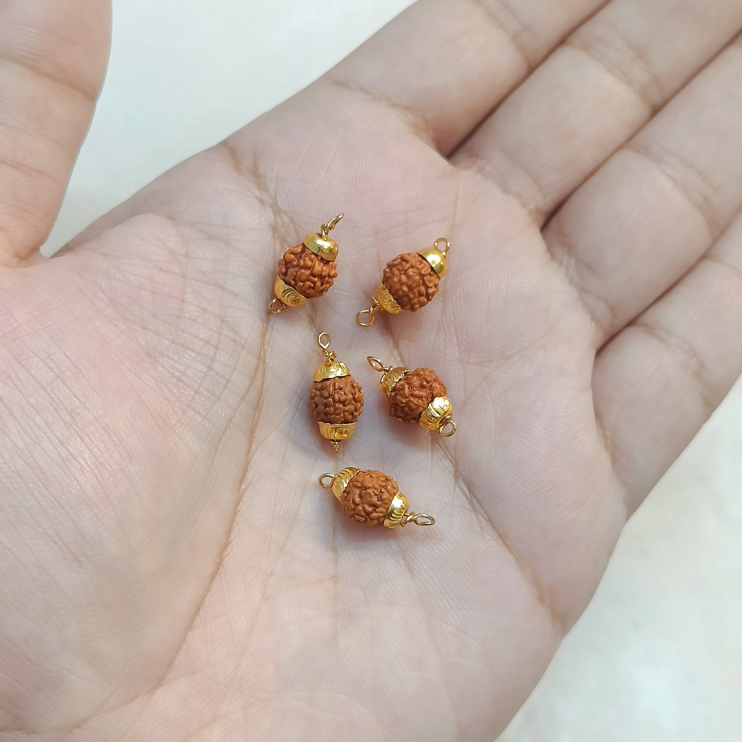 Natural Rudraksha 8mm Bead Connector Charms