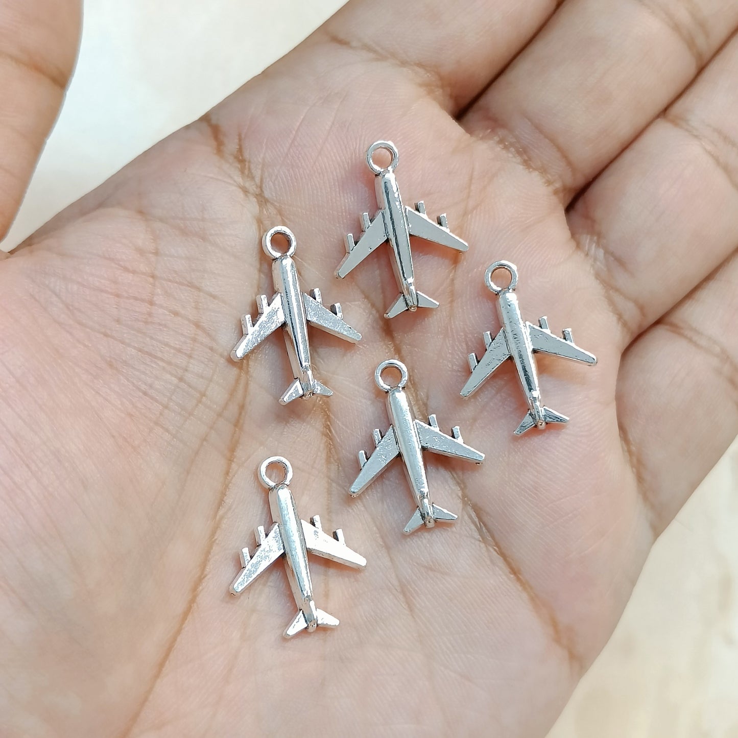 Oxo-Silver Mini Airplane Travel Metal Charms