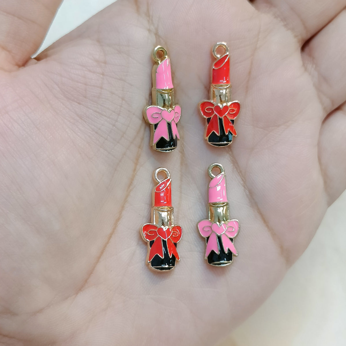 Luxury Lipstick with Bow Metal Charms