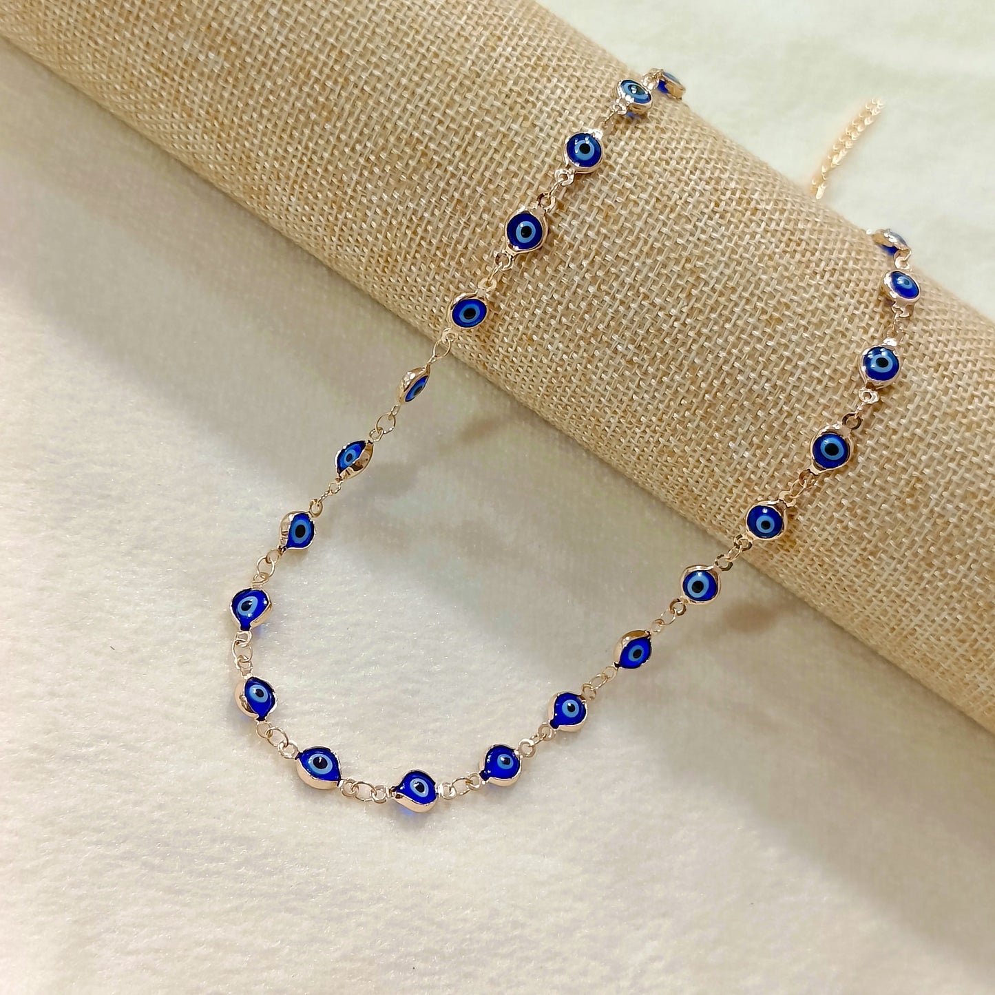 Blue Evil Eye Chain Nazariya Necklace