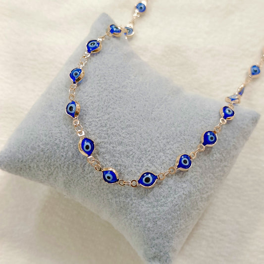 Blue Evil Eye Chain Nazariya Necklace