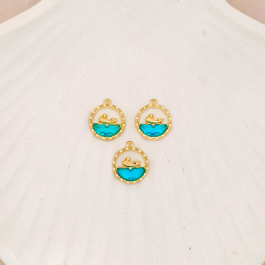 Luxury Golden Swimming Whale Charms