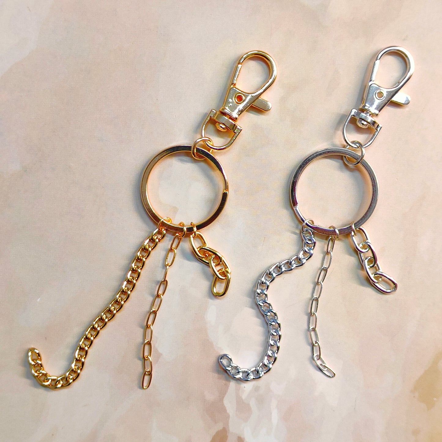 Layered Multiple Chain Dog-Lock Bag Charm Keychains