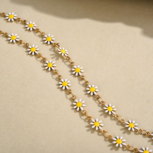 Premium 18K Gold-Plated Anti-Tarnish Daisy Chain (7mm)