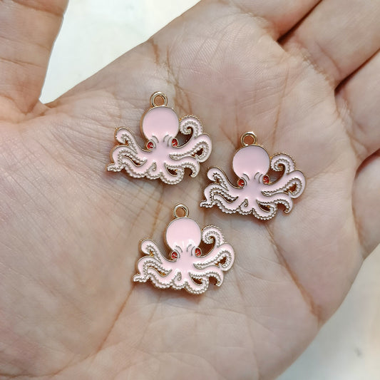 Cute Pink Sea Creatures Metal Charms