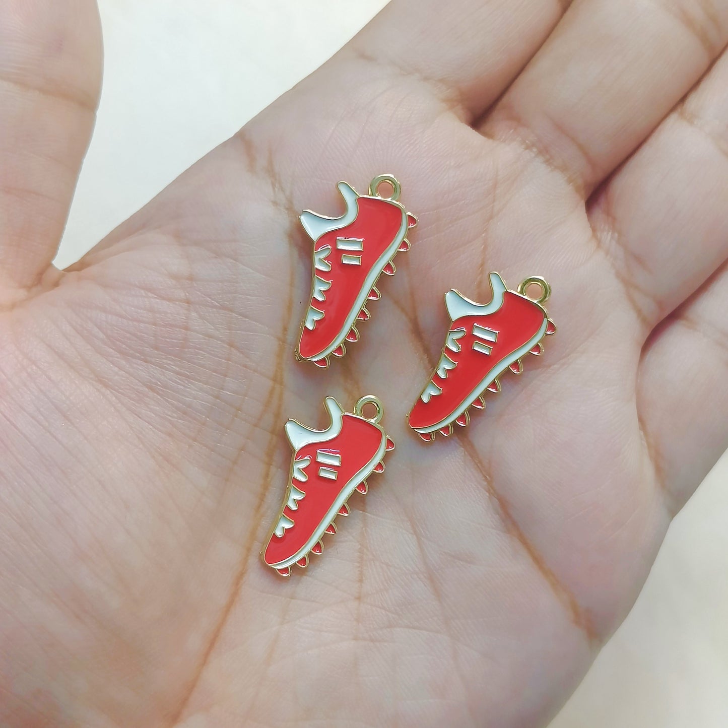 Red Football Studs Sports Theme Metal Charms