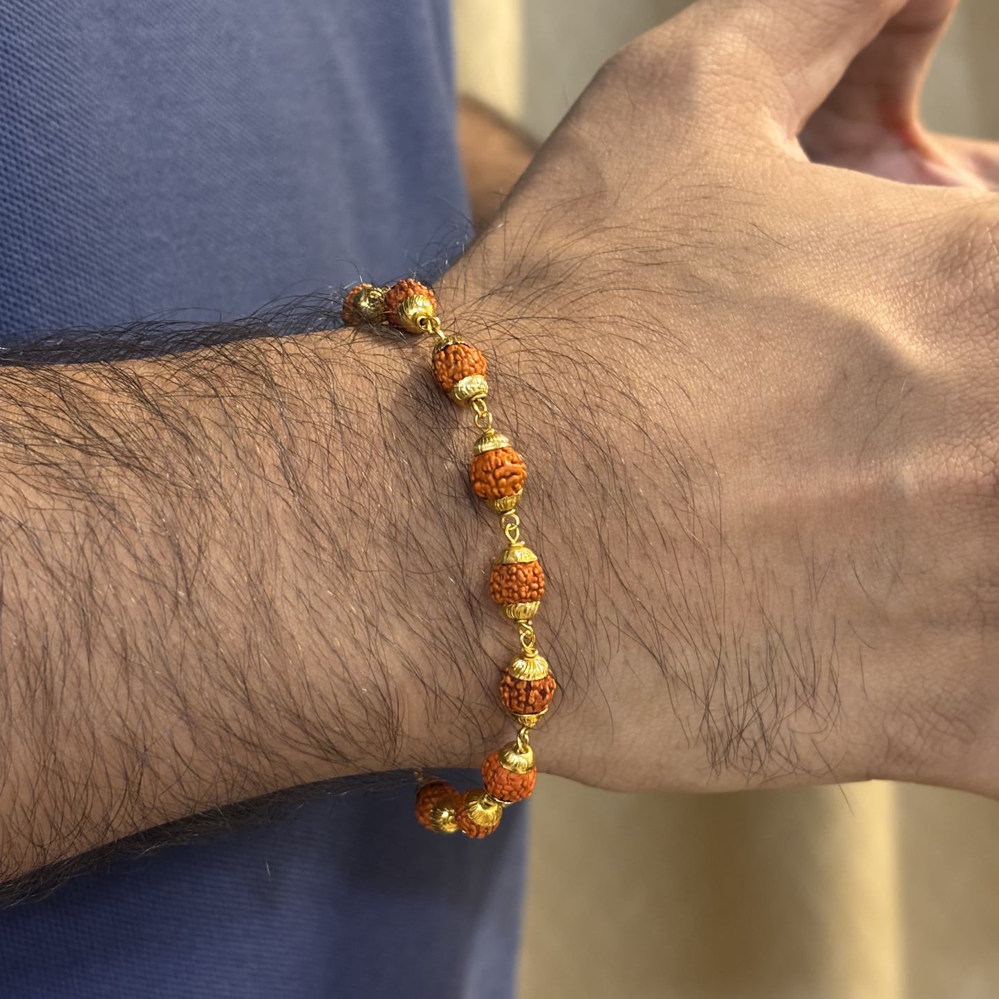 Natural Rudraksha Beads Unisex Bracelet