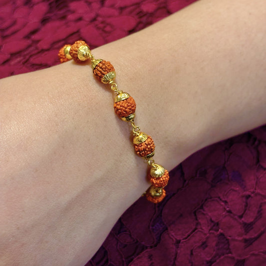 Natural Rudraksha Beads Unisex Bracelet