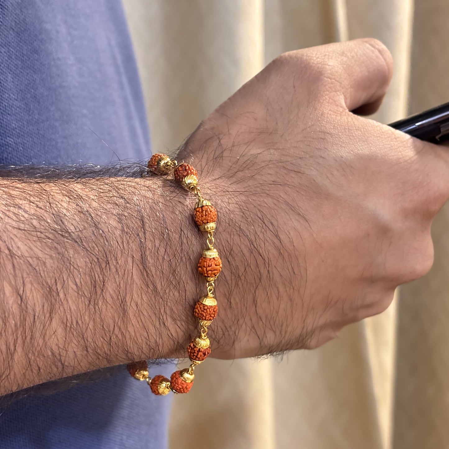 Natural Rudraksha Beads Unisex Bracelet