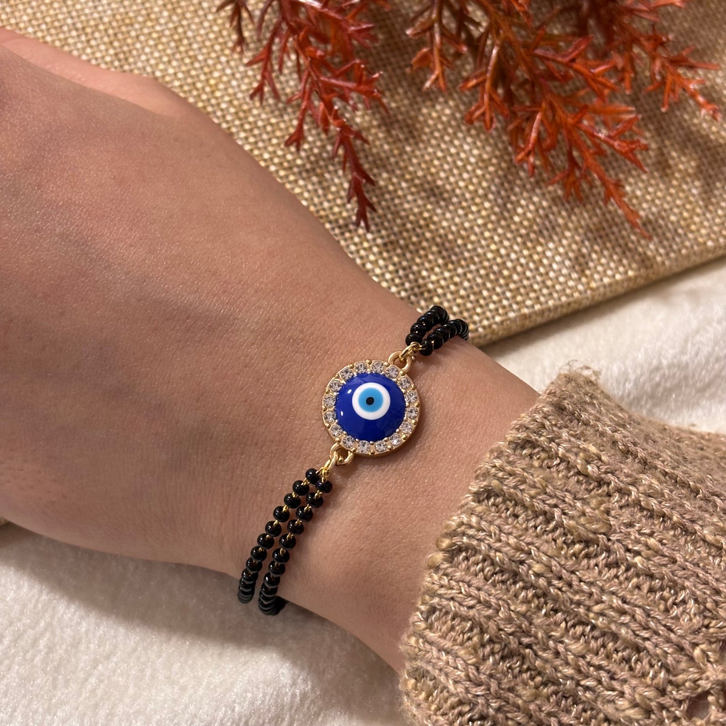 Mangalsutra Round Evil Eye Bracelet for Women